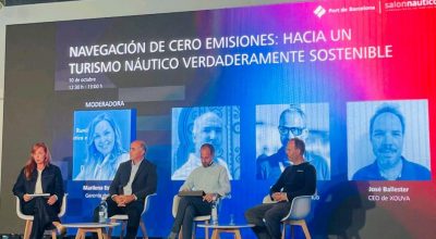 Mesa redonda sobre navegación cero emisiones en el Salón Náutico de Barcelona, con la participación del ingeniero naval José Ballester.